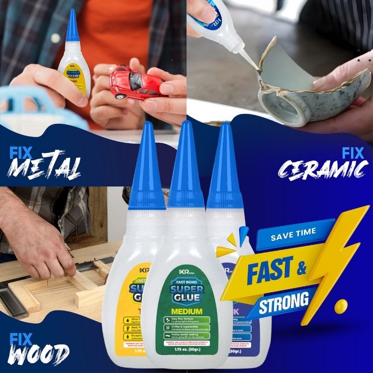 CA Glue Kit – Thin, Medium & Thick Viscosity Set (3 × 1.75 oz)
