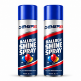 CHEMSPRO Balloon Shine Spray 2 Pack with two blue-capped 16.9 oz aerosol cans